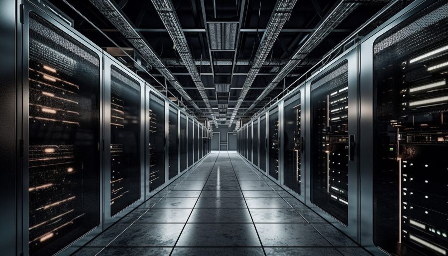 Infrastruttura cloud e networking aziendale — rete digitale globale data center